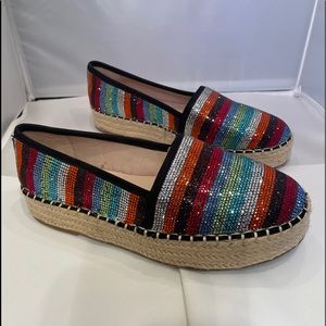 Gianni Bini crystal rainbow espadrilles